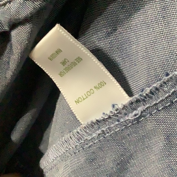 Garnett Hill - Sz 8 - tiered slightly assymetric 100% cotton medium denim Skirt - Picture 3 of 3